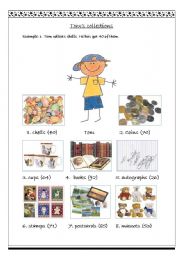 English Worksheet: Toms collections