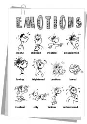 English Worksheet: F e e l i n g s  and  E m o t i o n s