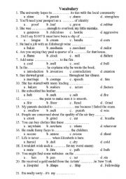 English Worksheet: third 500 most common words in English