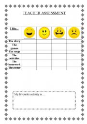 English worksheet: TEACHER assessment