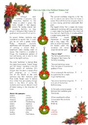 English Worksheet: What is the origin of the traditional mistletoe kiss?