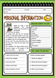 PERSONAL INFORMATION