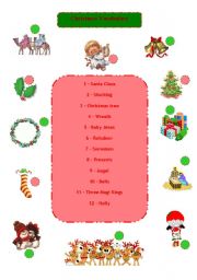 English worksheet: Christmas Vocabulary