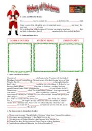 English Worksheet: The History of Christmas - Great video!! (editable + key)