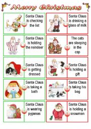 English Worksheet: CHRISTMAS DOMINOES
