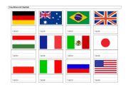 English worksheet: Countries and Capitals