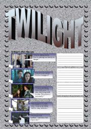 English Worksheet: TWILIGHT. INDIRECT SPEECH  PART 2