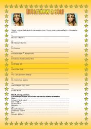 English Worksheet: Interview Beyonc