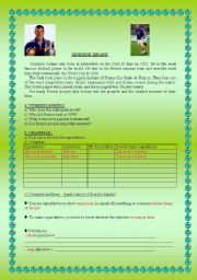 English Worksheet: Superlatives.Zidane.