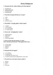 English Worksheet: Merry Madagascar