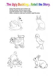 English worksheet: The Ugly Duckling - Retell the Story