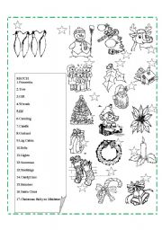English Worksheet: Match the Christmas words