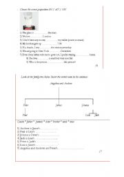 English worksheet: FAMILY TREE / PREPOSITIONS IN / ON / AT