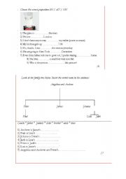 English Worksheet: FAMILY TREE / PREPOSITIONS IN / ON / AT