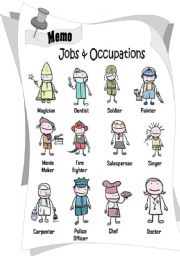 Stick Figure - Jobs & Occupations Pictionary