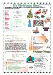 English Worksheet: Its Christmas time... (with answers)