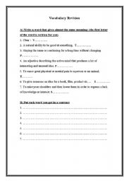 English worksheet: Vocabulary