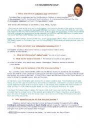 English Worksheet: Columbus Day Webquest _ answer sheet 