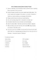 English worksheet: patient education