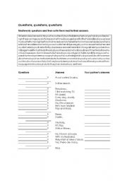 English Worksheet: QUESTIONS SEARCH PUZZLE