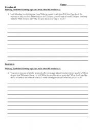 English worksheet: writing tasks