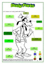 English Worksheet: Goofy body parts
