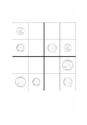 English Worksheet: Coin Soduko