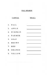 English worksheet: Fall Season