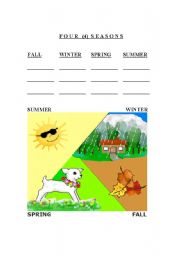 English worksheet: The four seasons of Canada.