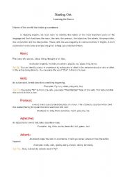 English worksheet: Basic parts of the language