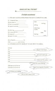 English worksheet: (song) leave out all the rest