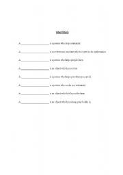 English worksheet: who-which