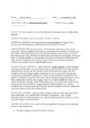 English Worksheet: Literal Speech