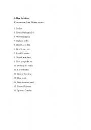 English worksheet: Asking Questions