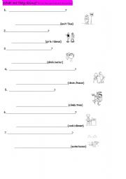English worksheet: present continuous!!!!!