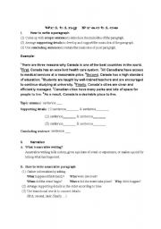 English worksheet: writing practice