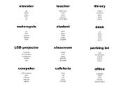 English Worksheet: Taboo cards - things at school