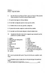 English worksheet: Cajas de Carton assessment