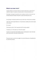 English Worksheet: voice