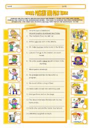 English Worksheet: VERB: PRESENT AND PAST TENSE