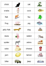 English Worksheet: SIMPLE READING DOMINO