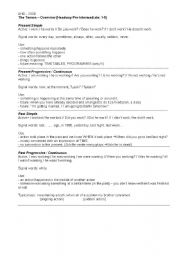 English Worksheet: The Tenses - Overview including some translations into German