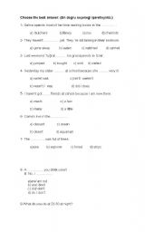 English Worksheet: revision