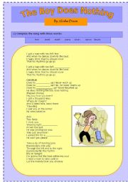 English Worksheet: The Boy Does Nothing by Alesha Dixon 1/2 parts