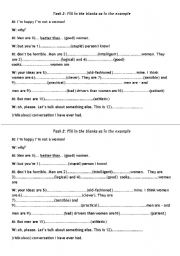 English Worksheet: Comparison