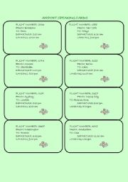 English Worksheet: airport speaking cards