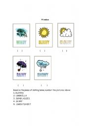 English Worksheet: weather vocabulary