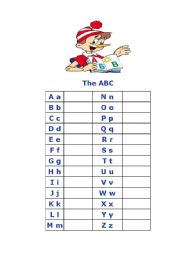 English worksheet: Now  we know  the ABC
