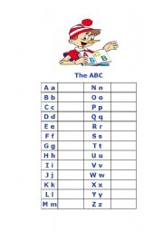 English Worksheet: Now  we know  the ABC