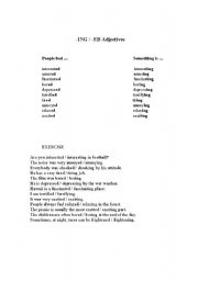 English Worksheet: -ING/ -ED Adjectives